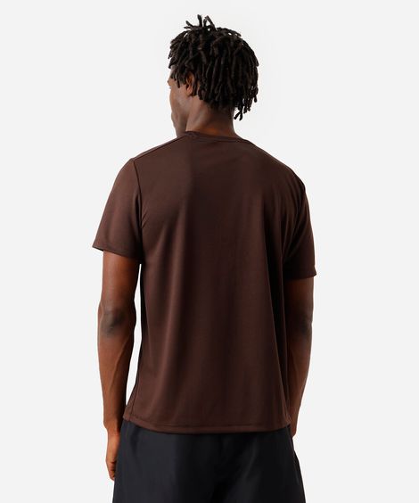camiseta masculina esportiva com recorte marrom