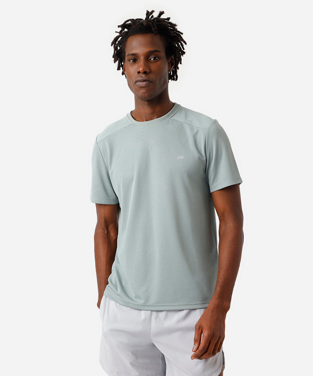 camiseta masculina esportiva ace com recorte verde