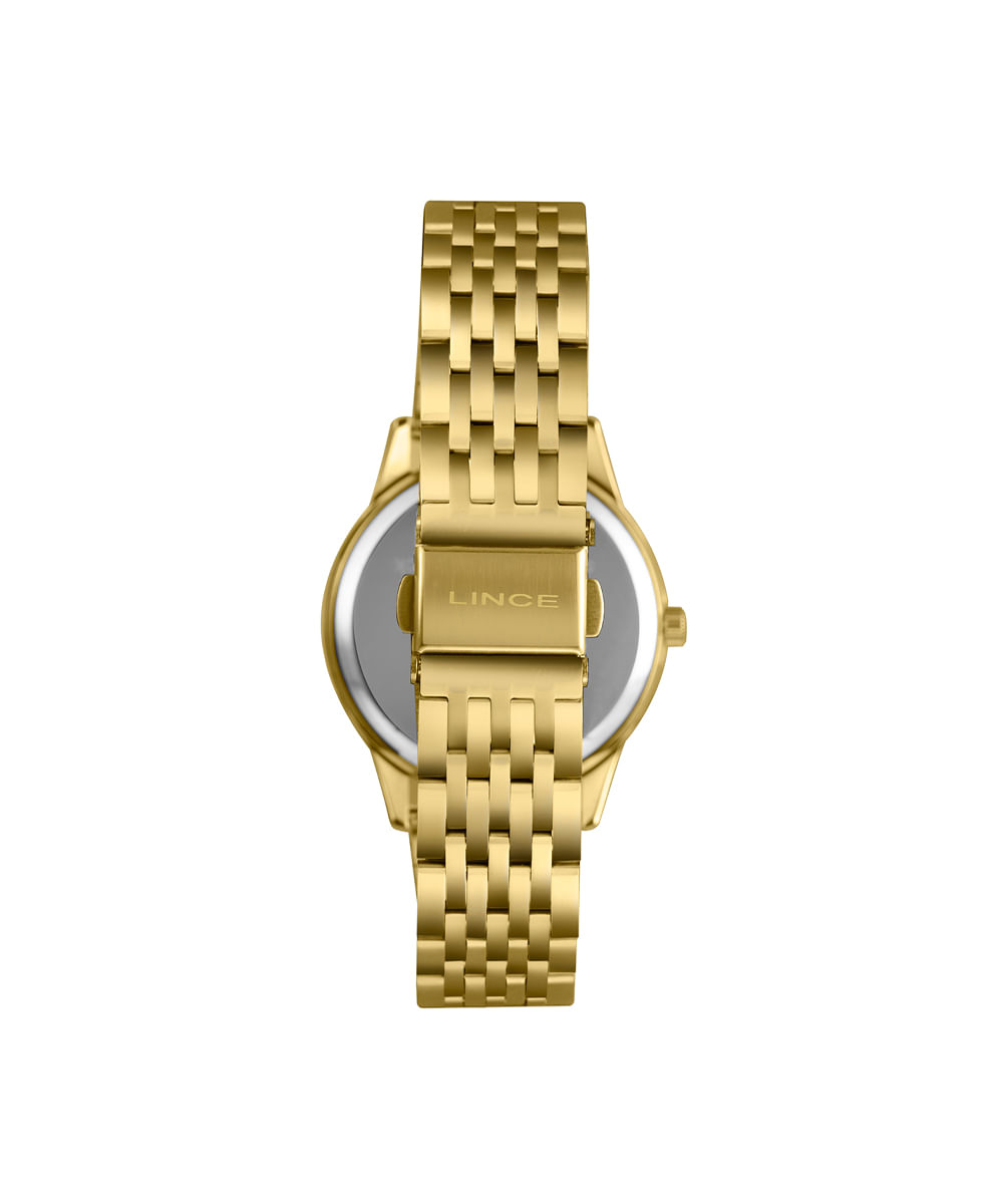 kit relógio feminino lince analógico lrgm035l36 kbqyc2kx dourado
