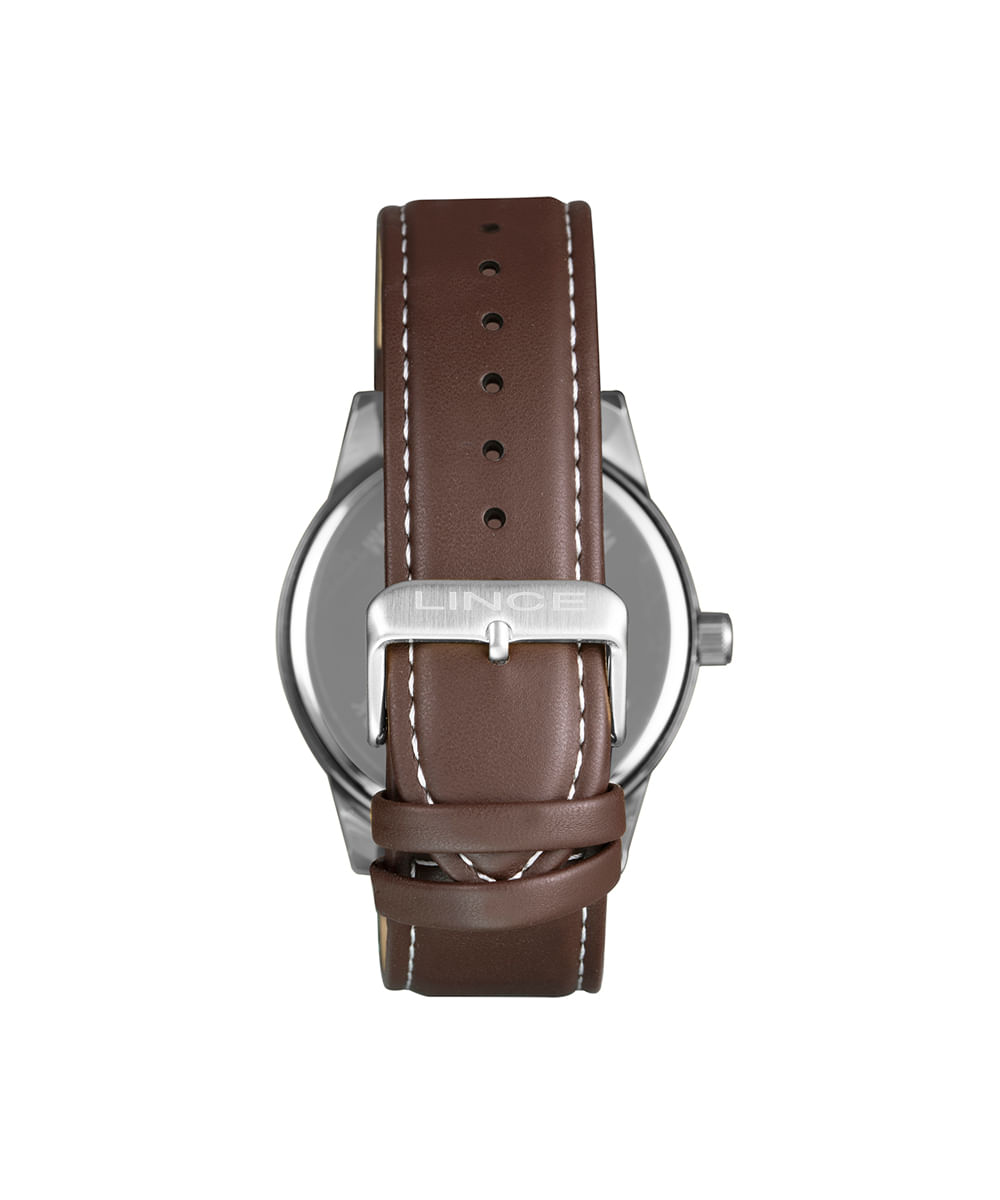 kit relógio masculino lince analógico mrch249l46 kbred2nb prateado