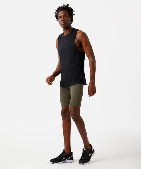 bermuda masculina de compressão com bolsos esportiva verde