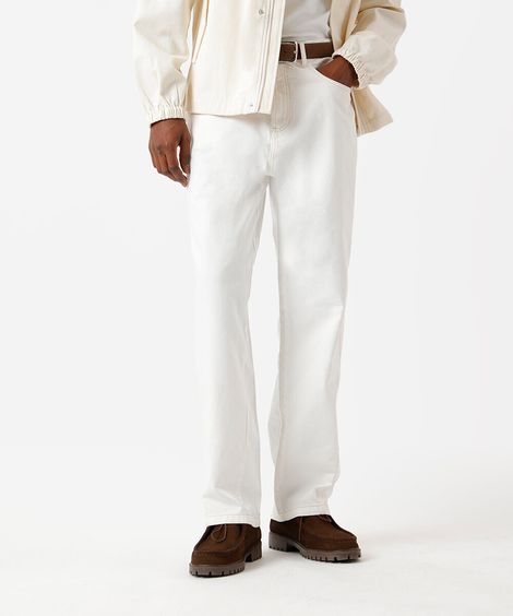 calça baggy masculina de sarja off white