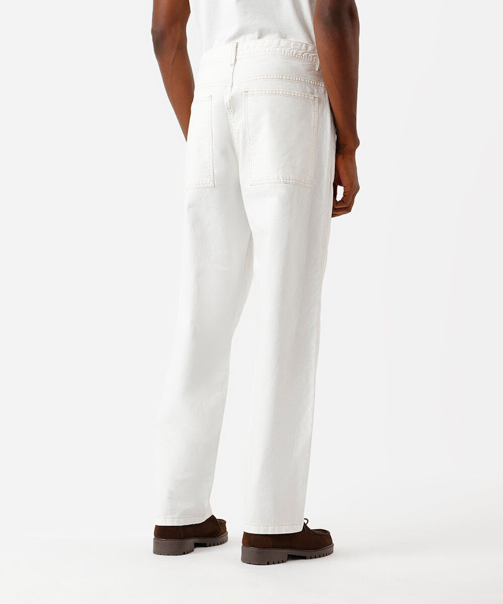 calça baggy masculina de sarja off white