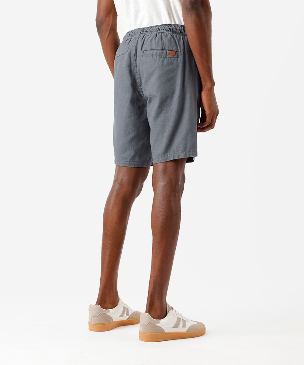 bermuda masculina de sarja cós elástico com bolso azul