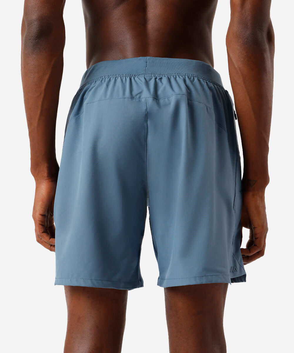 bermuda reta masculina bolso com zíper azul