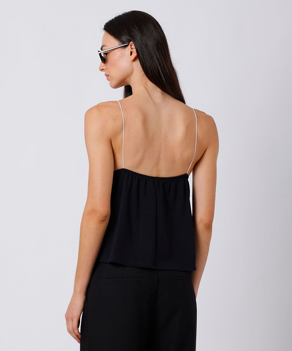 bata feminina alça fina mindset preta