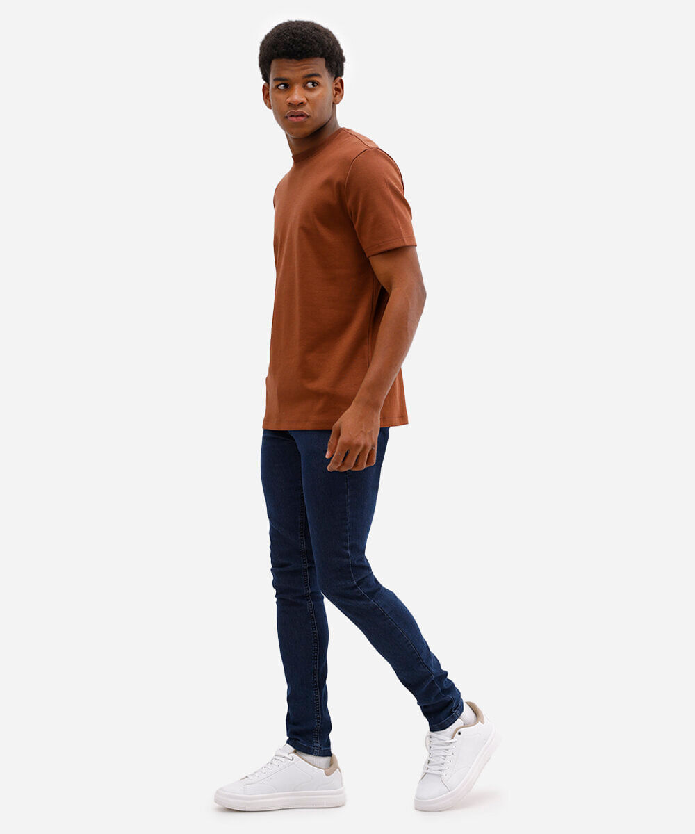 calça skinny masculina jeans azul