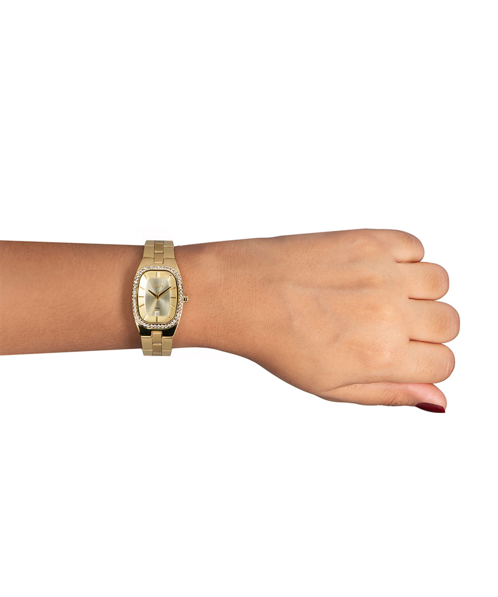 relógio feminino orient analógico lgss1020 c1kx dourado