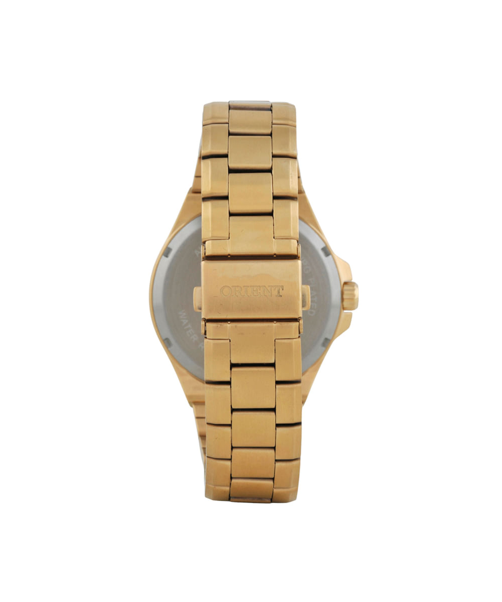 relógio masculino orient analógico calendário mgss1297 d2kx dourado