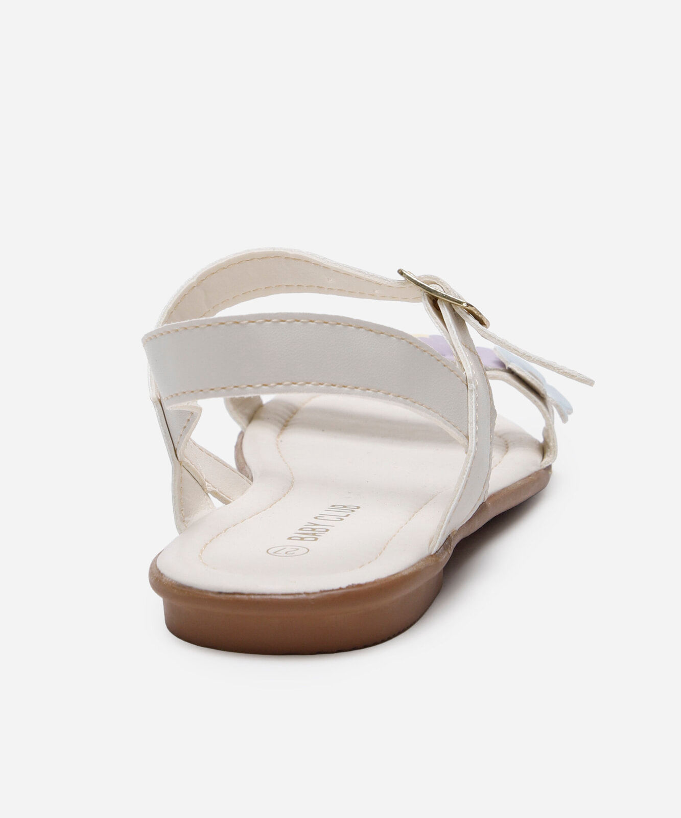 sandália infantil com flores candy off white