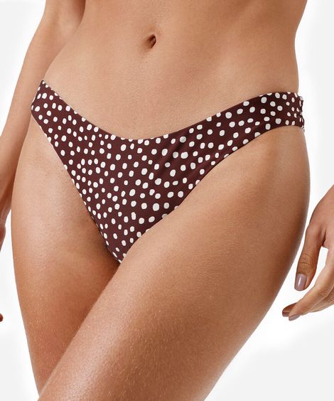 biquíni calcinha feminino asa delta poá marrom