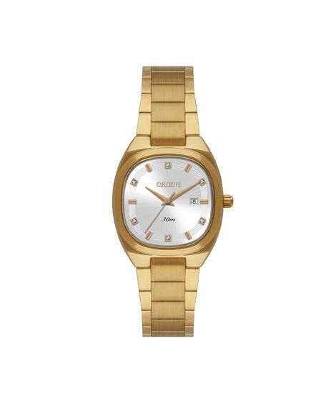 relógio feminino orient analógico calendário lgss1022 b1kx dourado