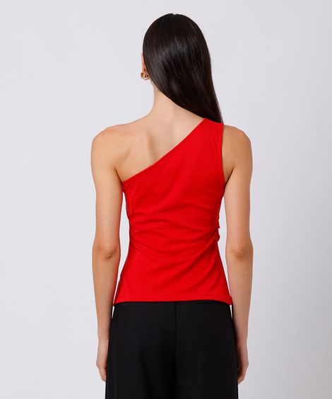 blusa ombro único feminina mindset vermelha