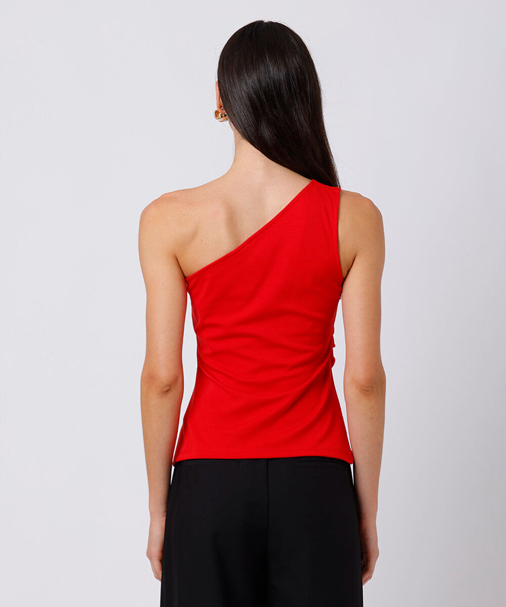 blusa ombro único feminina mindset vermelha