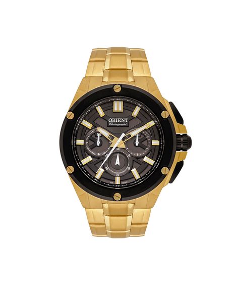 relógio masculino orient cronógrafo mgssc052 g1kx dourado