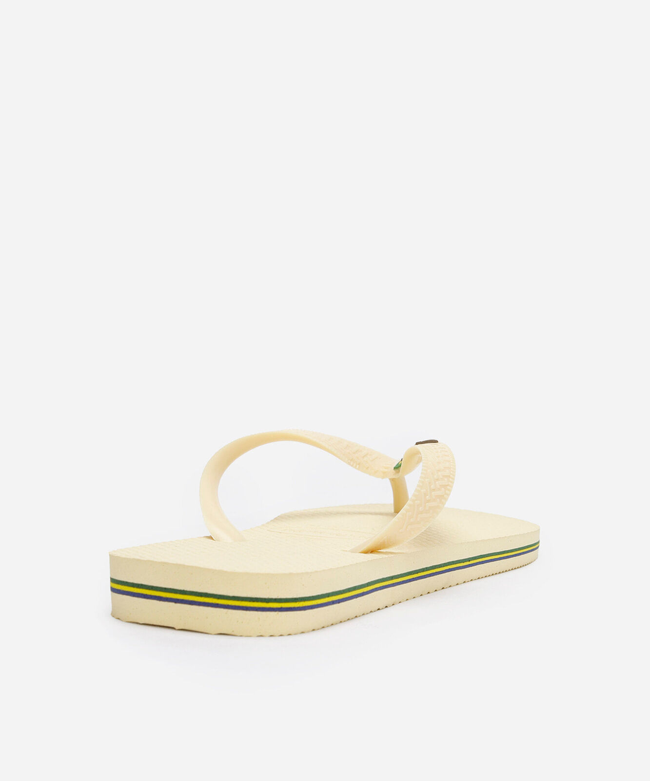 chinelo feminino havaianas brasil logo encardida bege