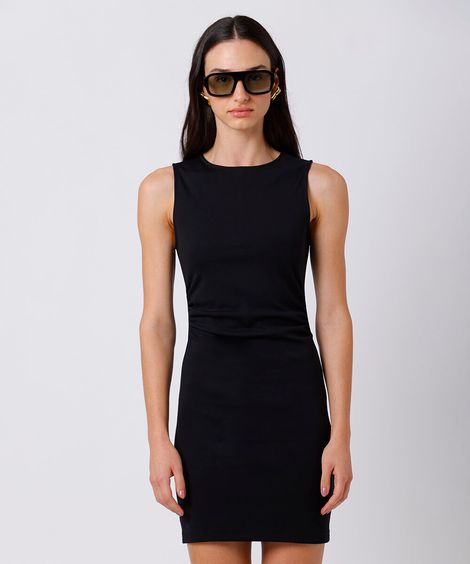 vestido curto feminino com viscose mindset preto