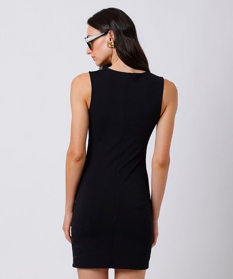 vestido curto feminino com viscose mindset preto