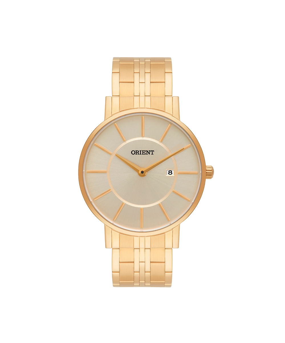 relógio masculino orient analógico calendário mgss1091 c1kx dourado