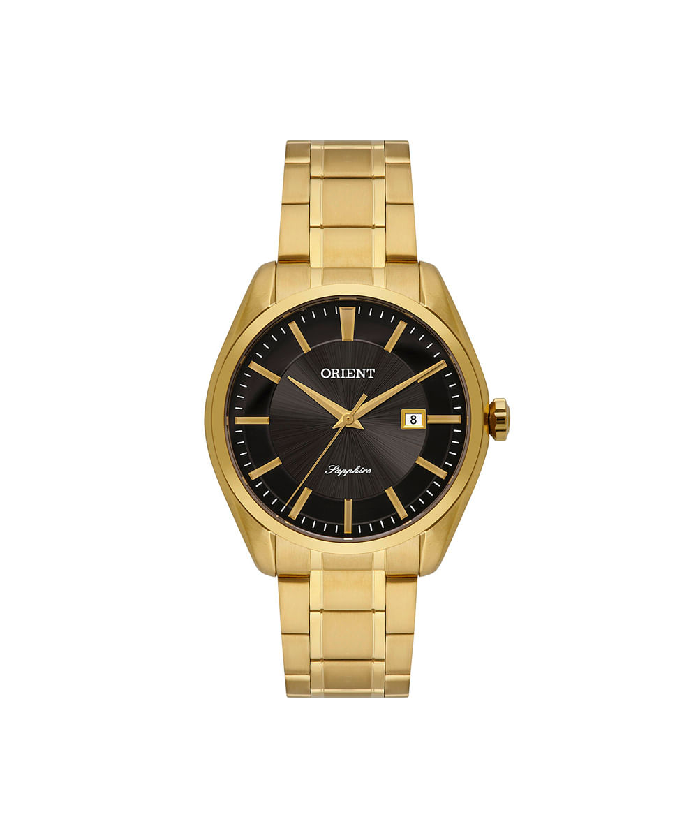relógio masculino orient analógico calendário mgss1255 g1kx dourado