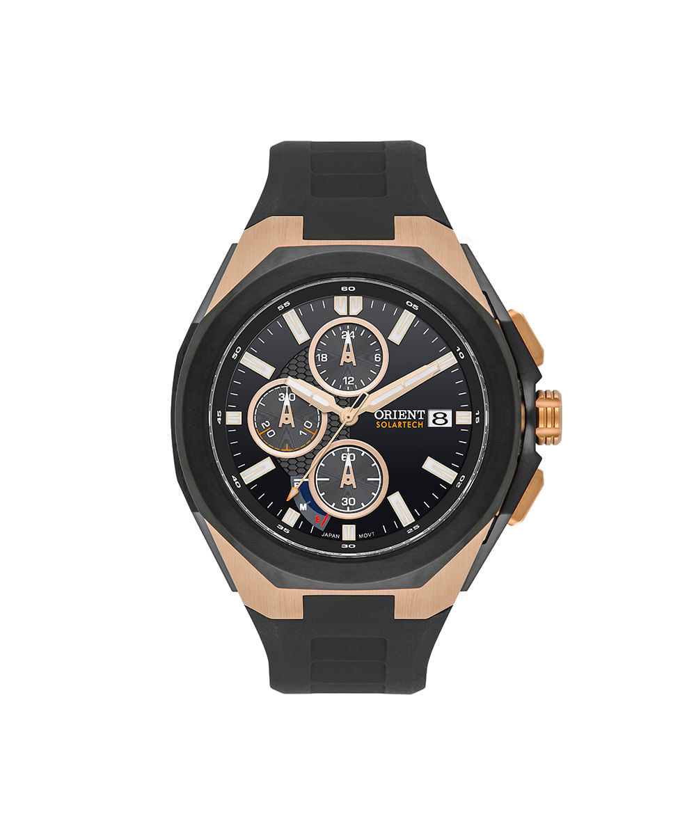 relógio masculino orient cronógrafo mtspc020 p1px preto