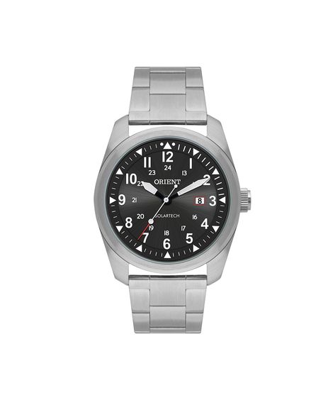 relógio masculino orient analógico calendário mbss1447 p2sx prateado