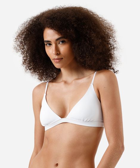 sutiã feminino triângulo em microfibra básico off white