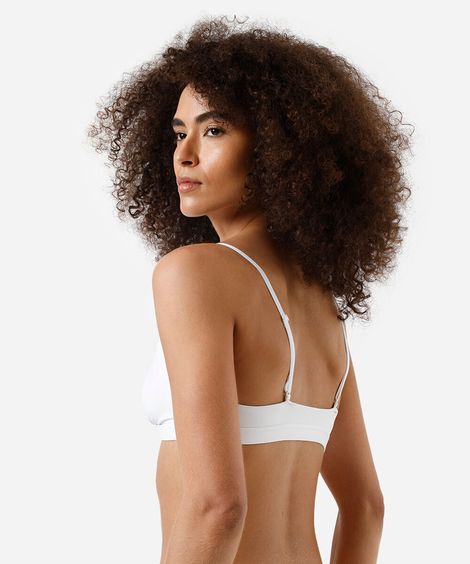 sutiã feminino triângulo em microfibra básico off white