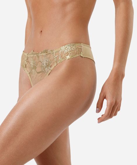 calcinha biquíni feminina com renda floral amarela