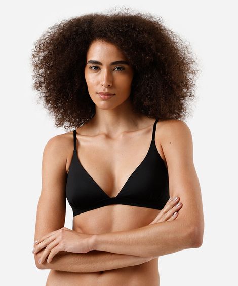 sutiã feminino triângulo em microfibra básico preto
