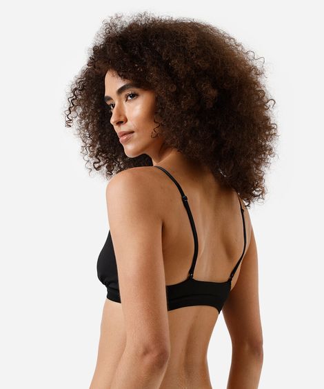 sutiã feminino triângulo em microfibra básico preto