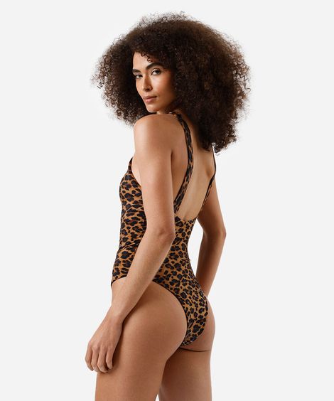 maiô halterneck feminino animal print colorido