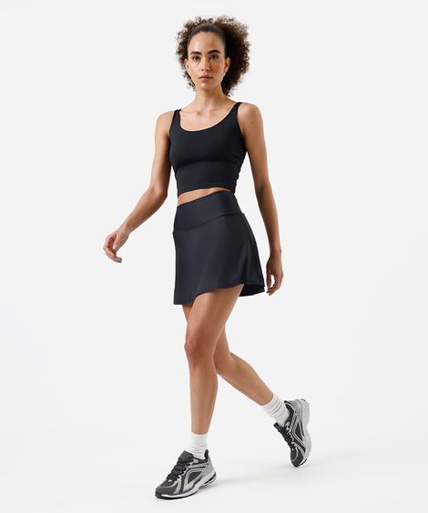 short saia esportivo feminino preto