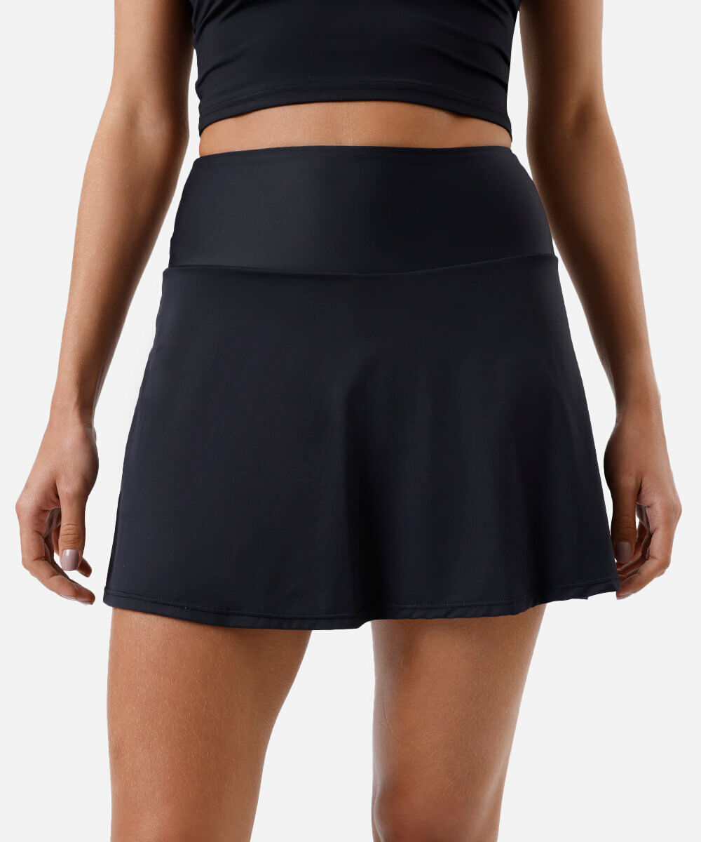 short saia esportivo feminino preto