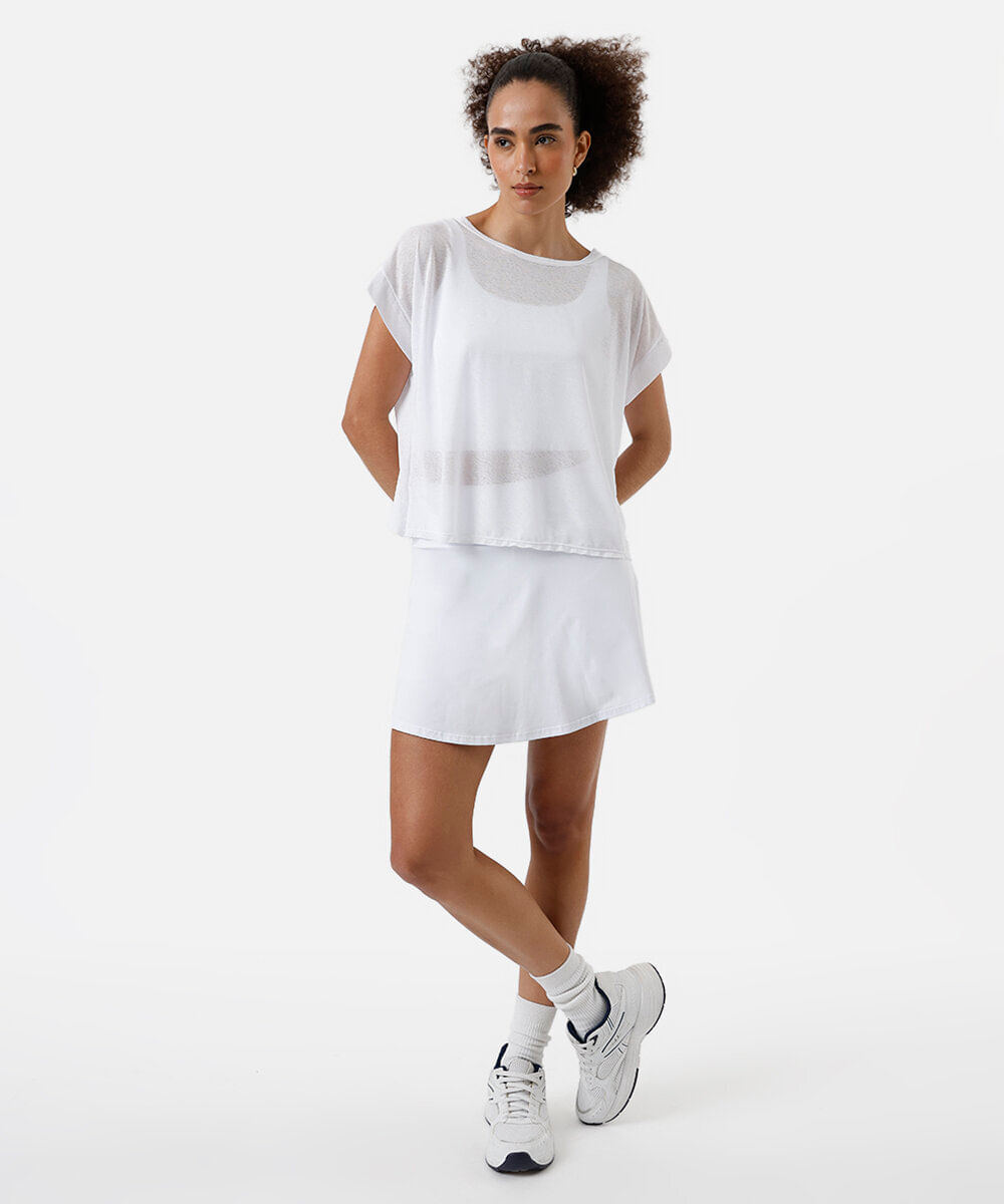 blusa esportiva feminina com recorte branco
