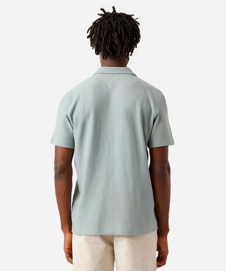 polo comfort masculina texturizada verde