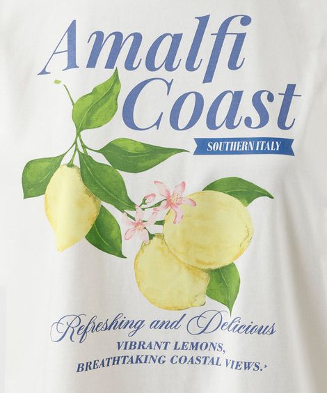 camiseta amalfi juvenil em algodão estampada off white