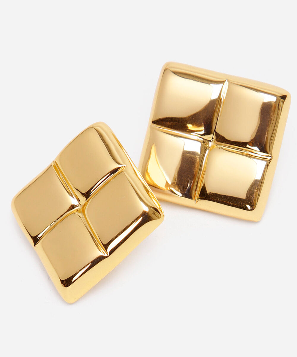 brinco quadrado mindset dourado