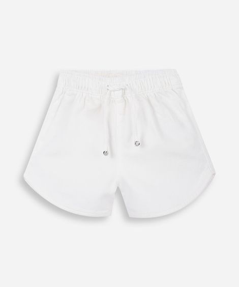 short infantil de sarja runner off white