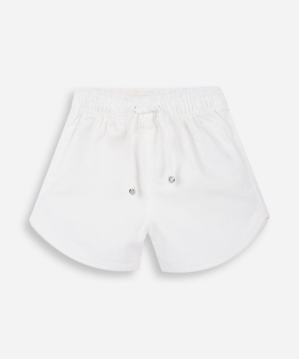 short infantil de sarja runner off white
