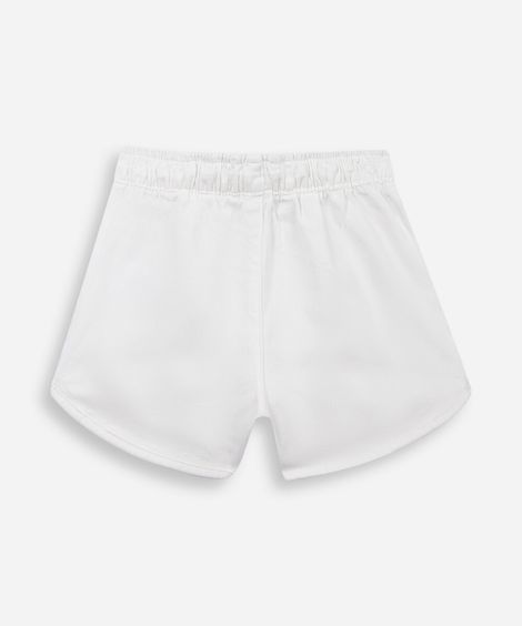 short infantil de sarja runner off white