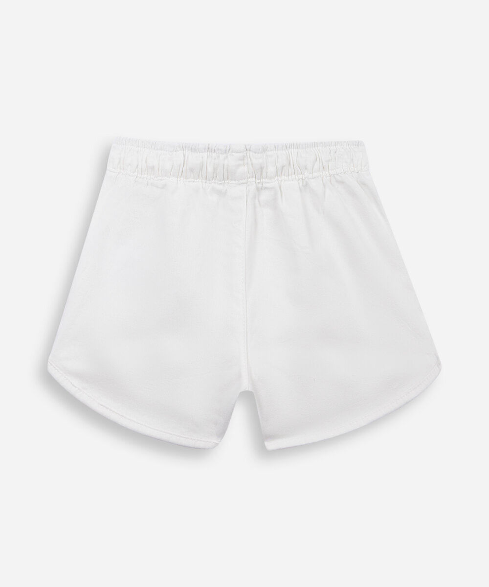 short infantil de sarja runner off white