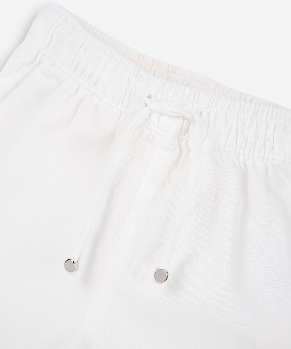 short infantil de sarja runner off white
