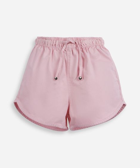 short clochard infantil em algodão rosa