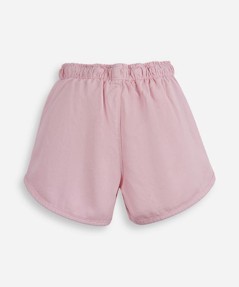 short clochard infantil em algodão rosa