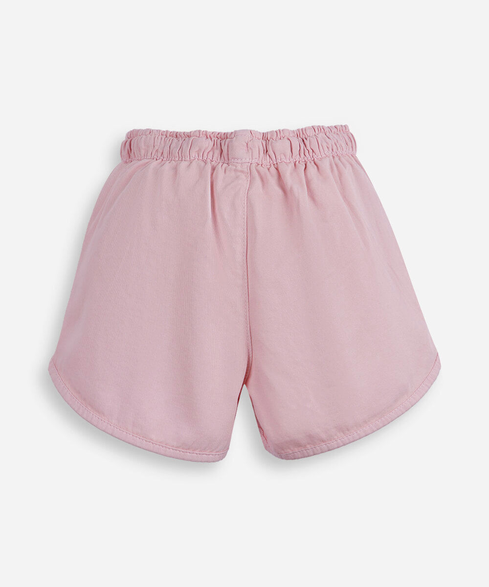short clochard infantil em algodão rosa