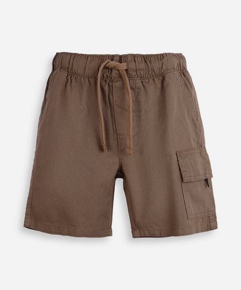 bermuda cargo de sarja infantil marrom