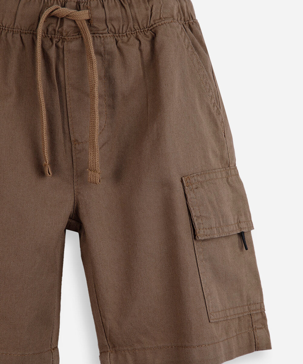bermuda cargo de sarja infantil marrom