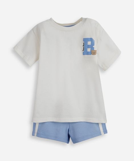 conjunto infantil em algodão azul