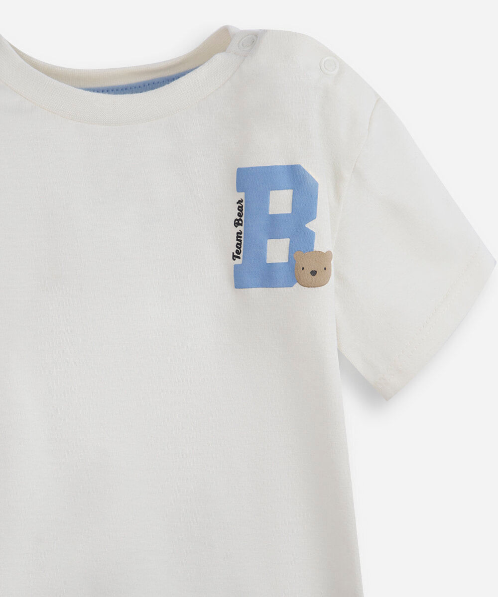 conjunto infantil em algodão azul
